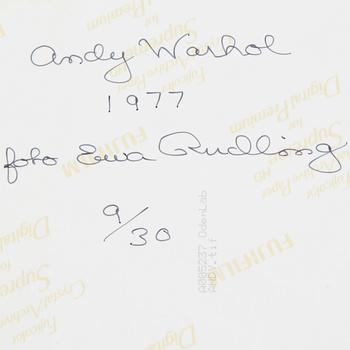Ewa Rudling, a photograph, signed and dated 1977, numbered 9/30.