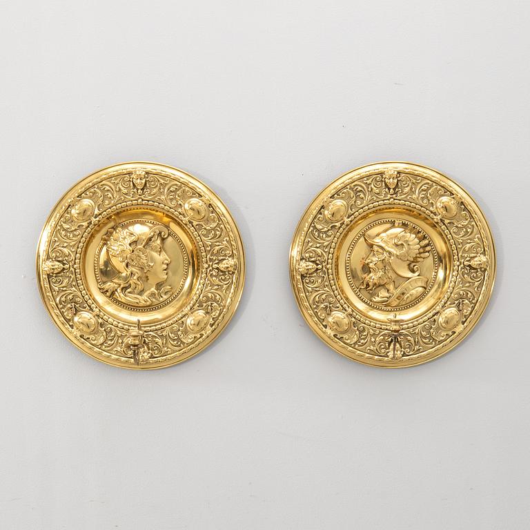 Wall plates a pair Baroque style first half of the 20th century.