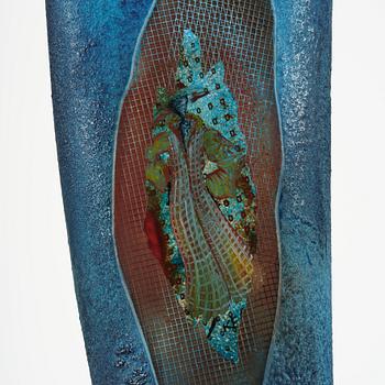 Kjell Engman, a unique glass sculpture 'Man in Trenchcaot' from the series "Catwalk", Kosta Boda, Sweden.