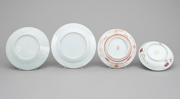 TALLRIKAR, 4 st, porslin, Kina & Japan, 1700-1900-tal.
