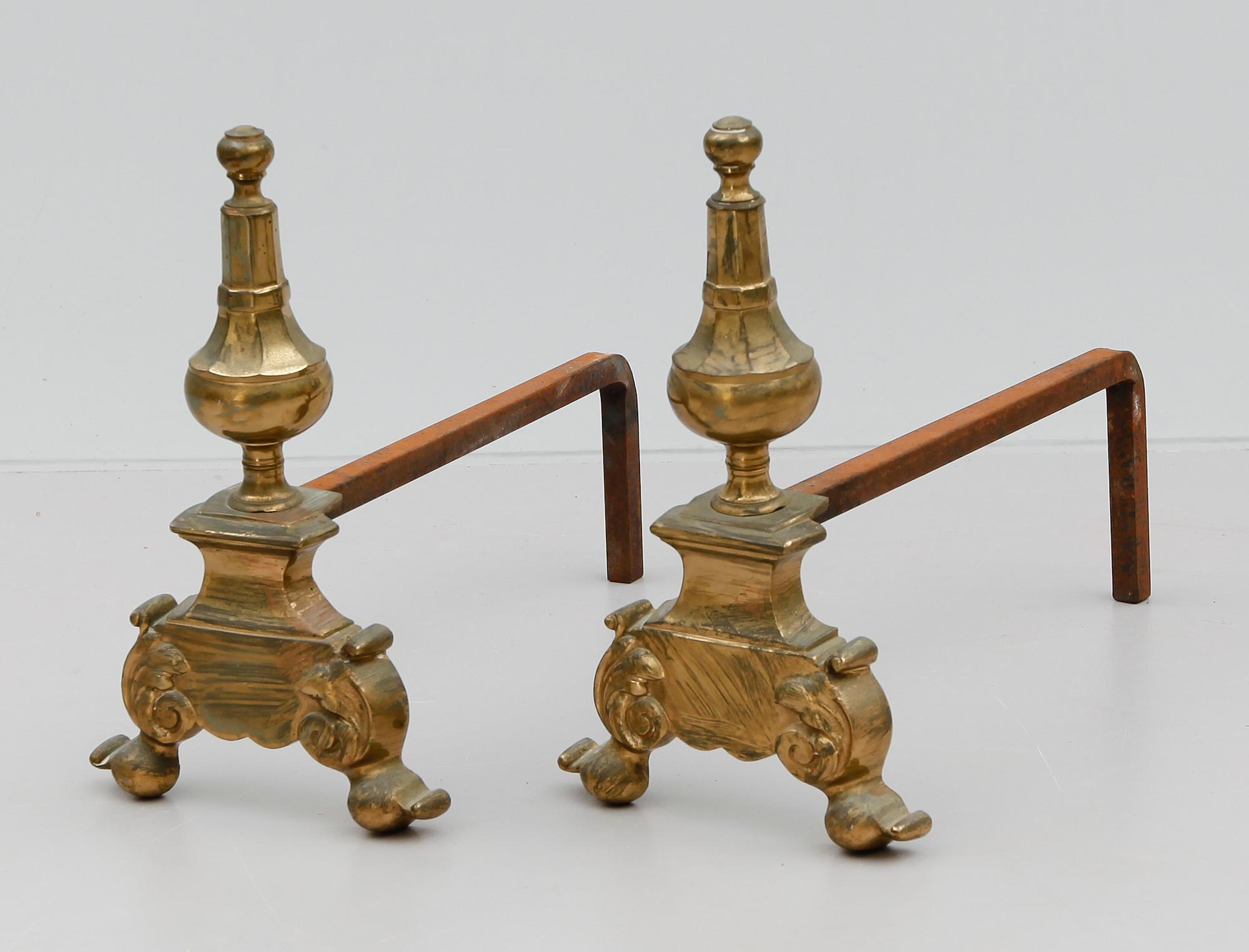 ELDHUNDAR, 1 par, mässing och järn, barockstil, 1800-tal.