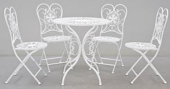 TRÄDGÅRDSGRUPP, 5 delar, metall, Modern tillverkning.