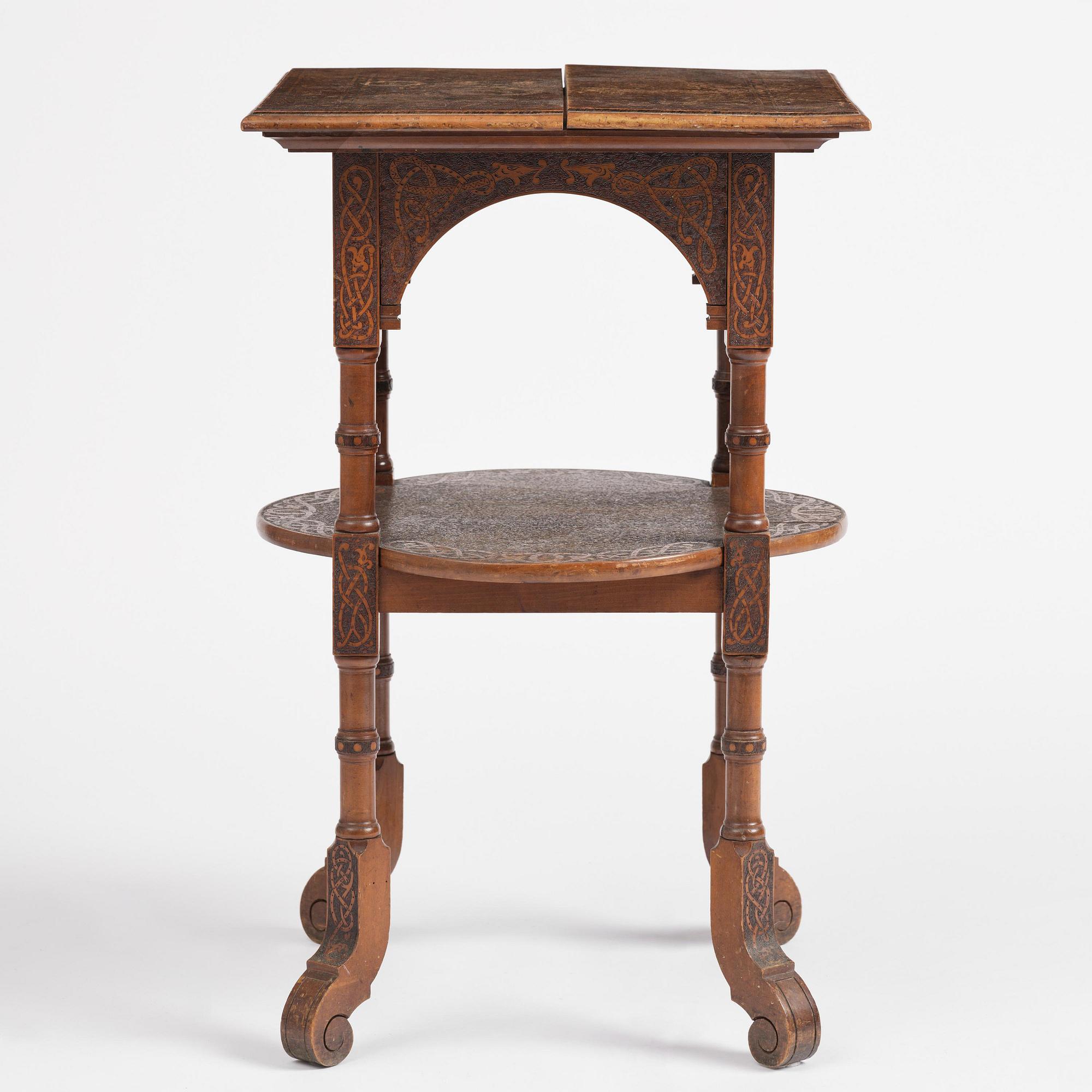 Table, probably Norway, Old Norse style, late 19th century.