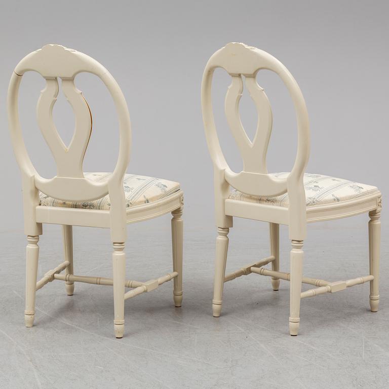 MATBORD SAMT 10 STOLAR, gustaviansk stil, 1900-talets slut.