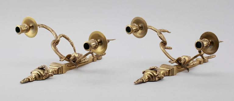 APPLIQUER, 1 par, mässing, gustaviansk stil, 1900-talets mitt.