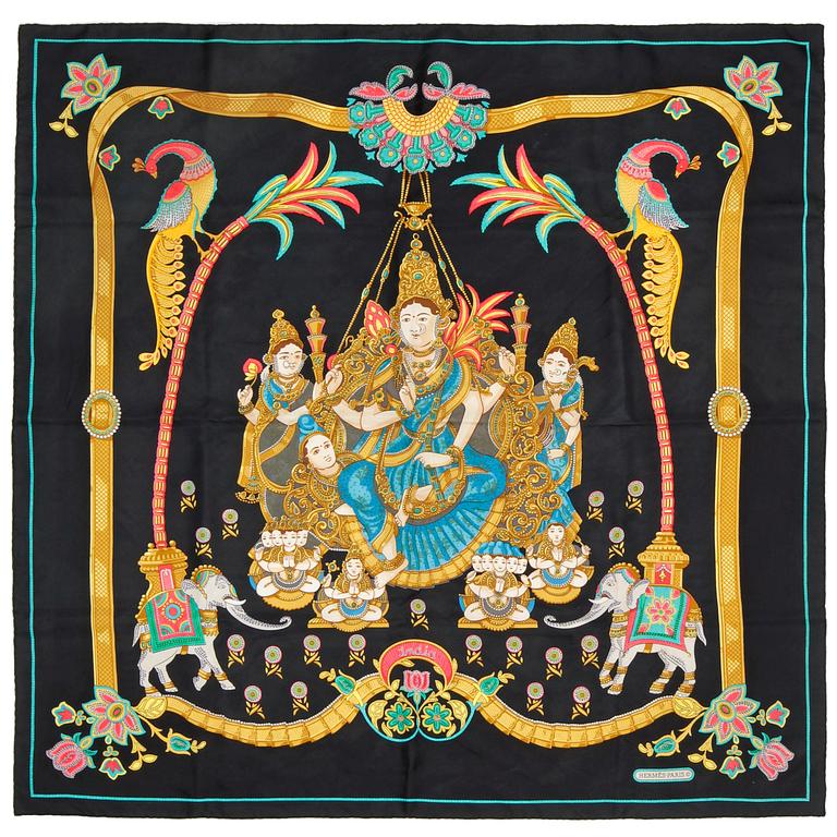 HERMÈS, silk scarf,"India".