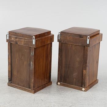 A pair of Empire style wall cabinets, around the year 1900.