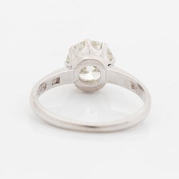 Ring platina med en gammalslipad diamant, Wiwen Nilsson.