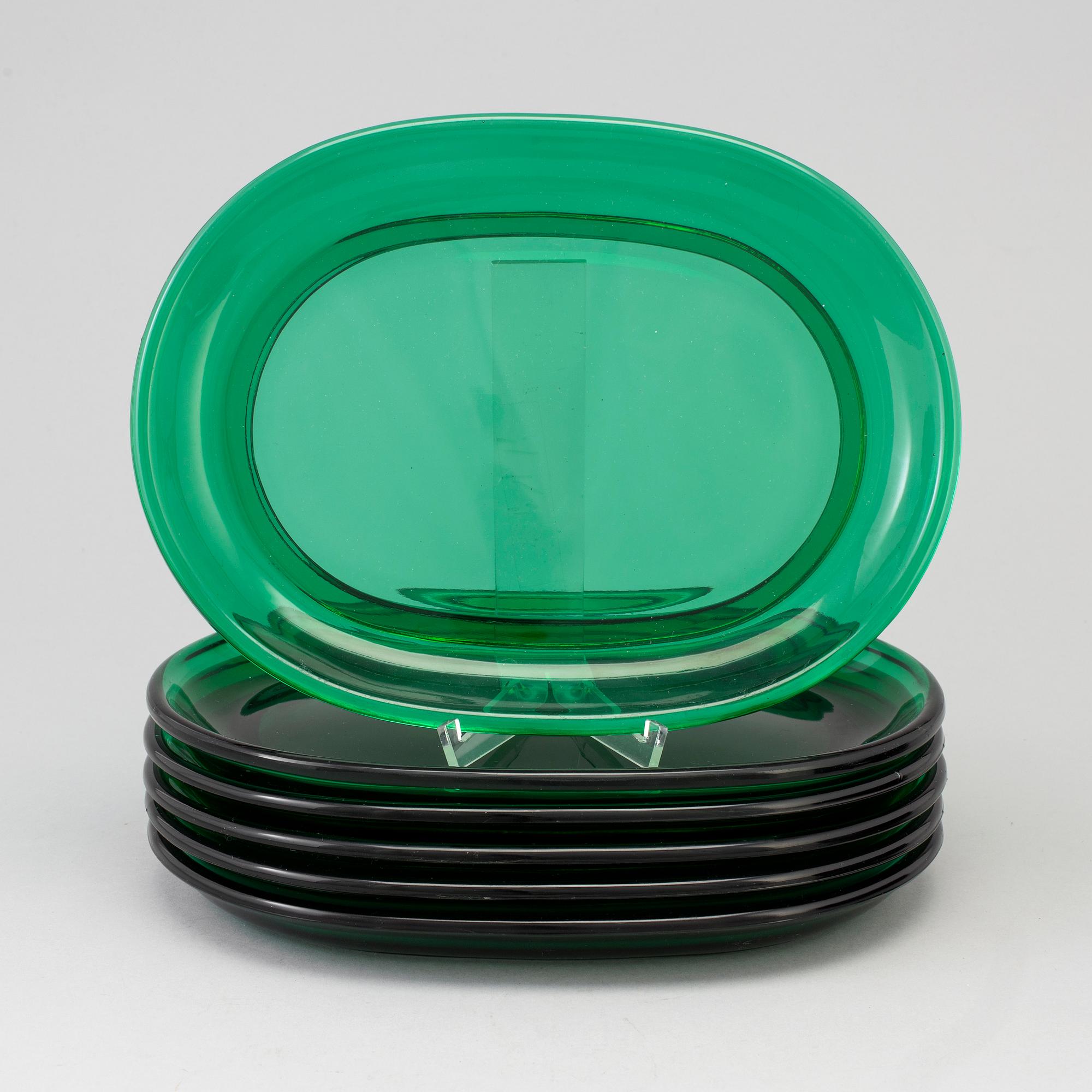 JOSEF FRANK, hummertallrikar, 6 st, glas, Firma Svenskt Tenn.