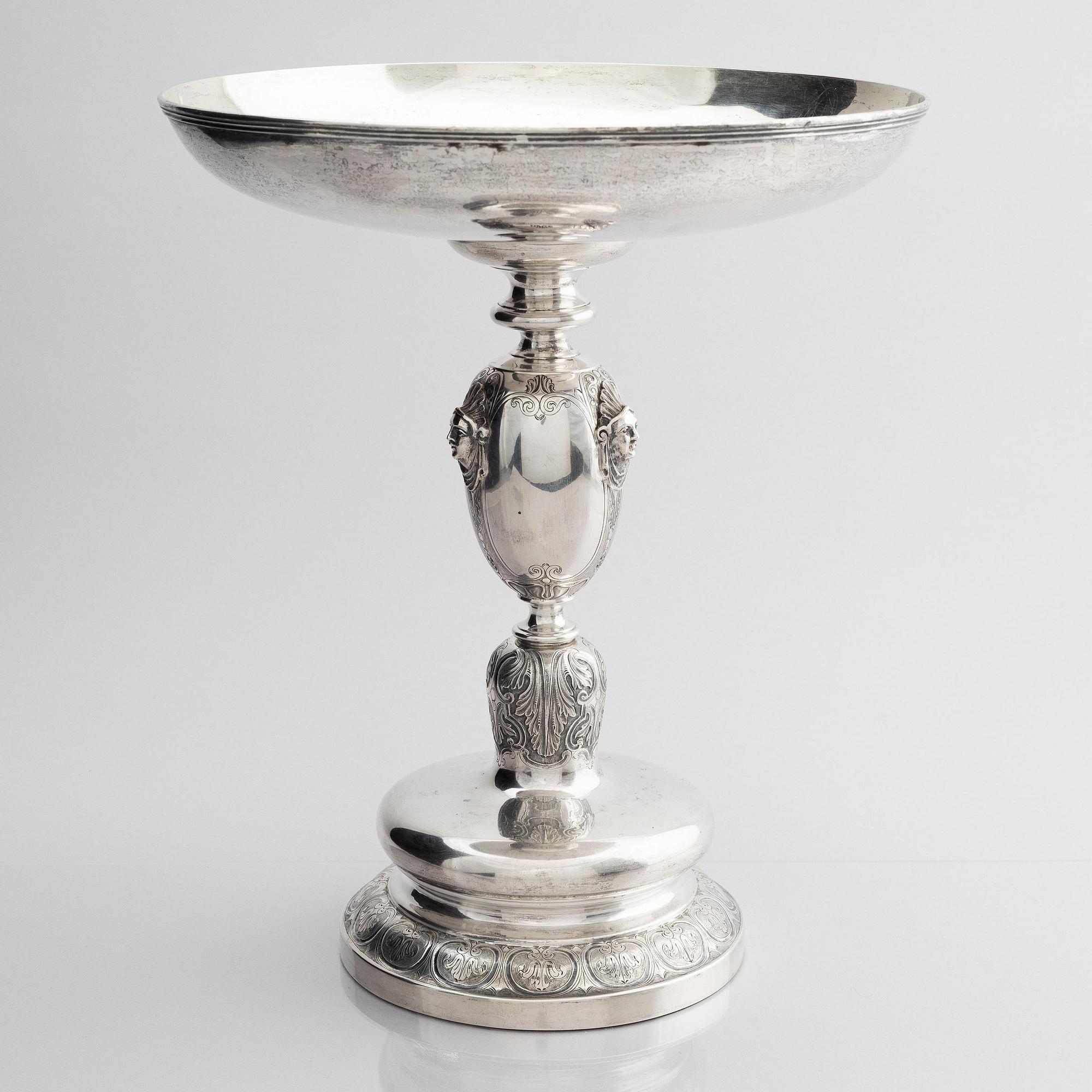 A Danish large silver bowl on foot, mark of Anton Michelsen, Copenhagen 1865.
