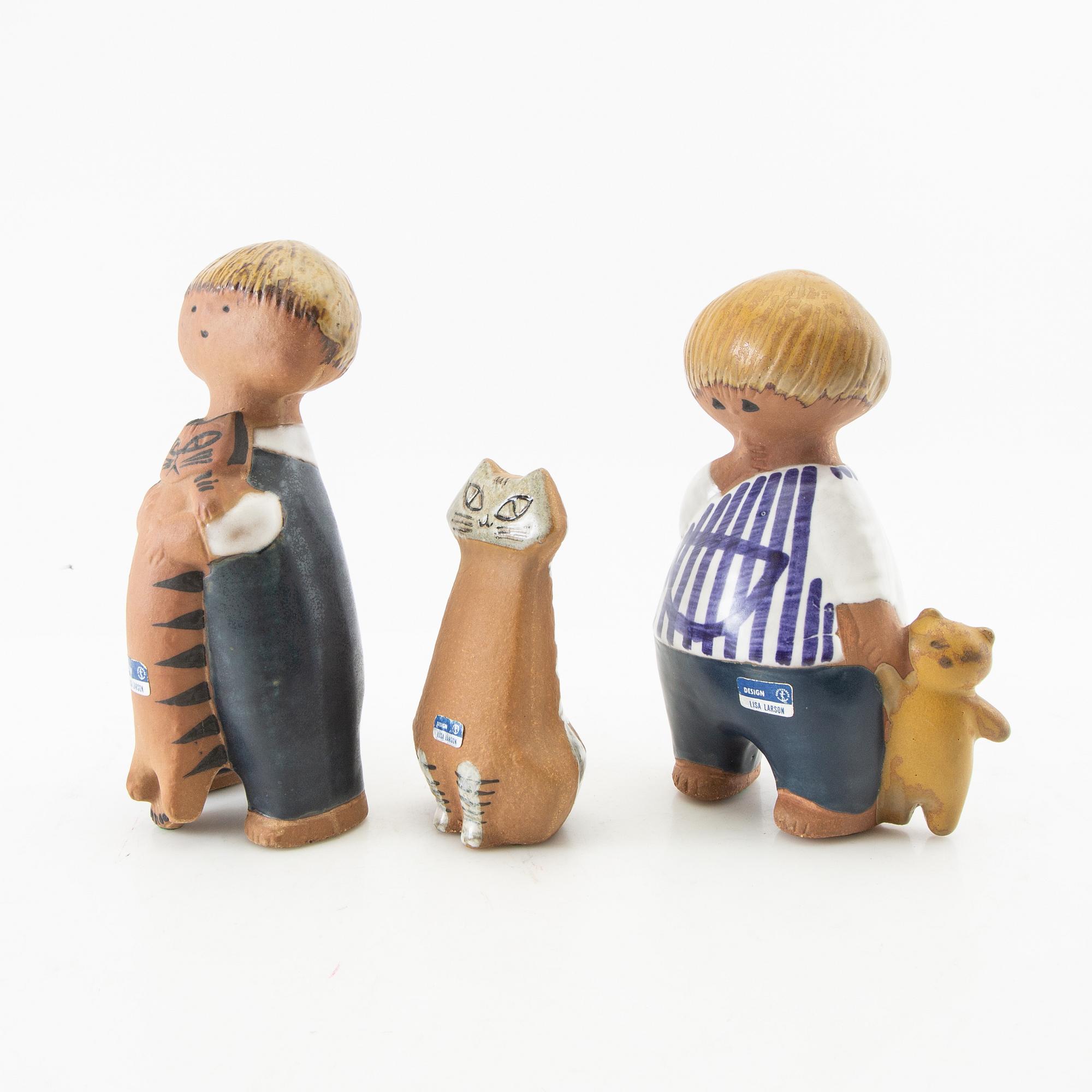Lisa Larson, figuriner, 3 st, Gustavsberg.