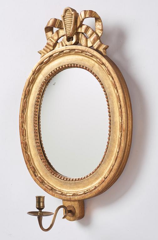 Spegellampetter, ett par, för ett ljus, 1700-talets slut, Gustavianska.