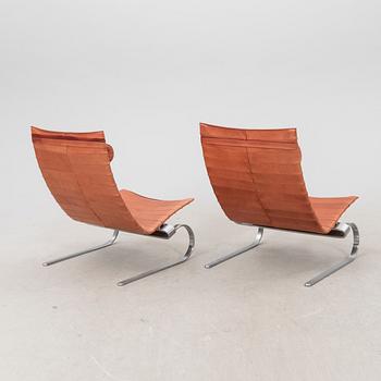 Poul Kjaerholm, a pair of leather PK20 armchairs for Fritz Hansen.