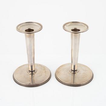 Atelier Borgila, A pair of sterling silver candlesticks from Borgila, Stockholm 1967.
