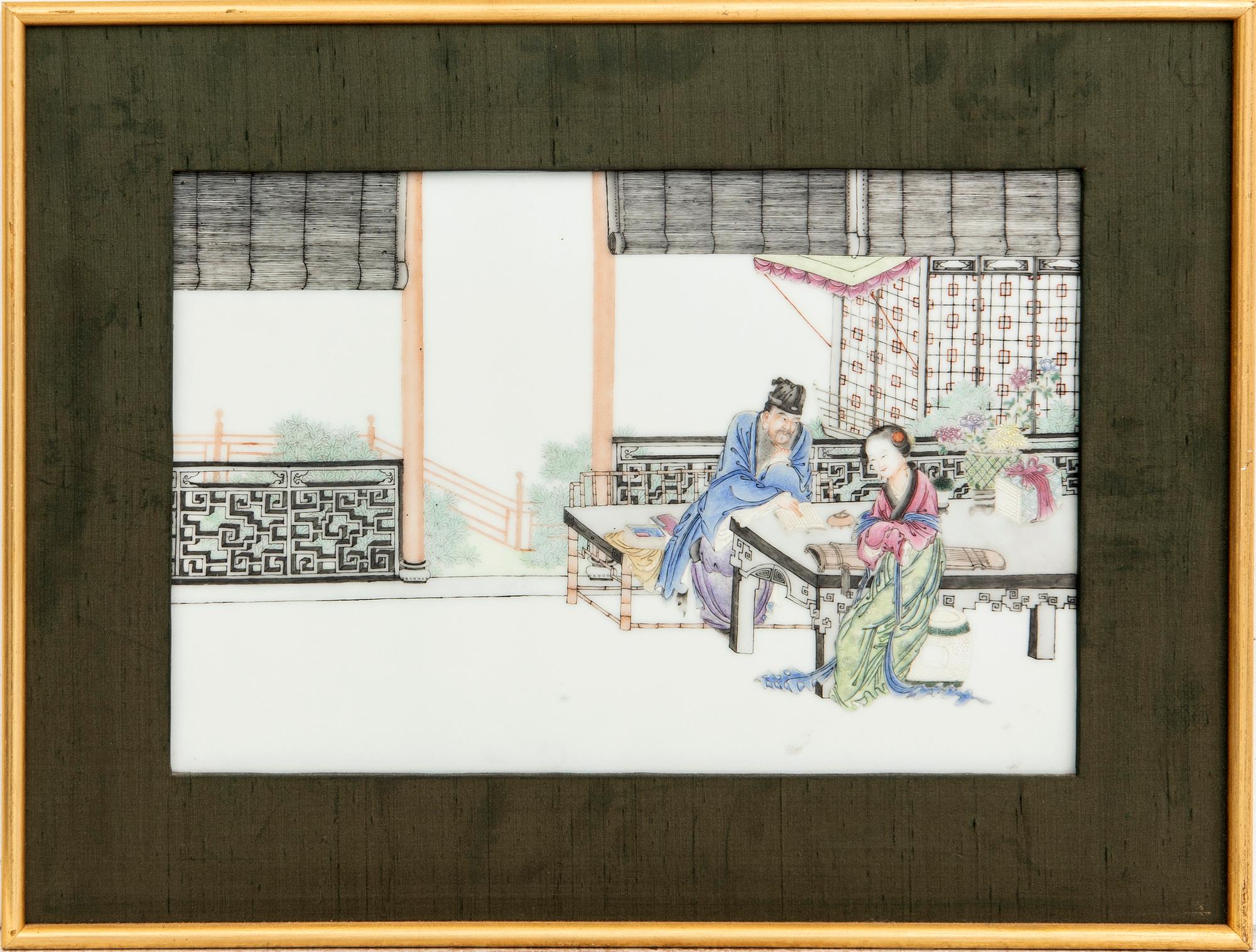 Plakett Kina 1900-tal porslin.