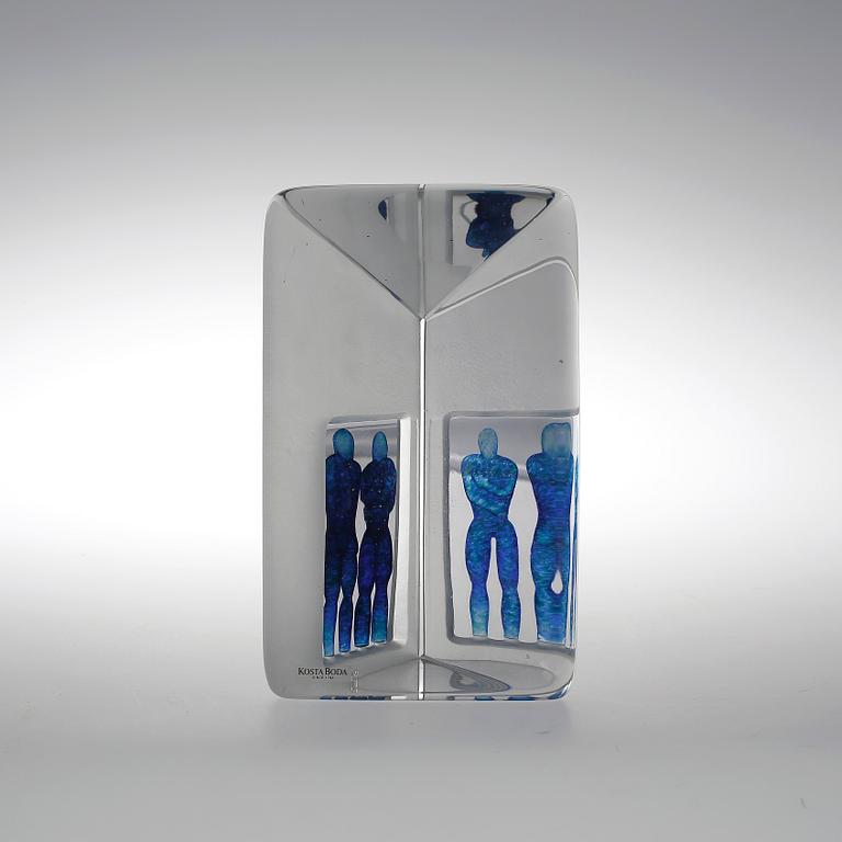 SKULPTUR GLAS, Bertil Vallien, Kosta boda, signerad.