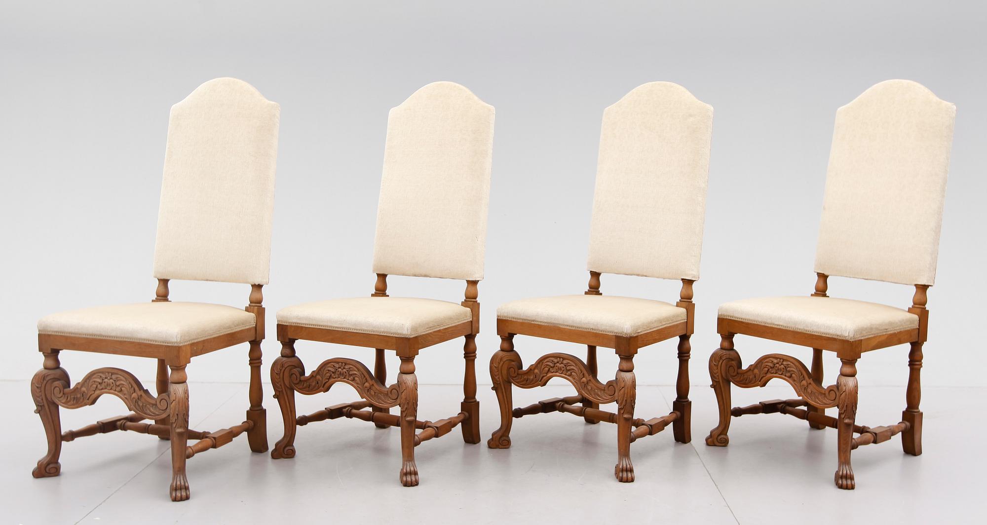 STOLAR, 4 st, barockstil, 1900-talets mitt.