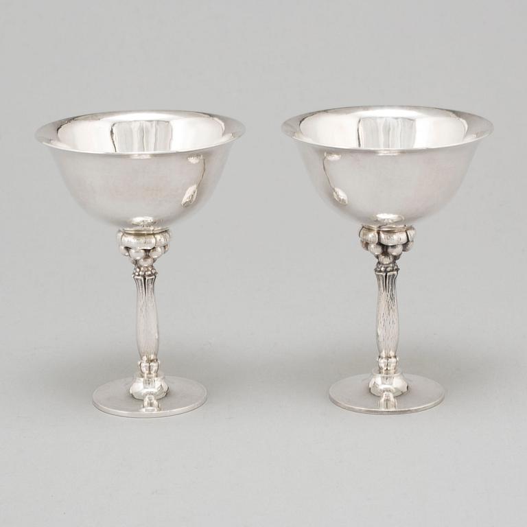 HARALD NIELSEN, cocktailglas, ett par, Georg Jensen, 1945-77, Danmark, sterlingsilver.