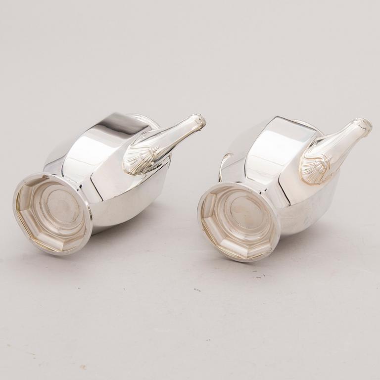 TE JA KAHVI KALUSTO, hopeoitu, Christofle, Ranska 1900-luvun puoliväli.