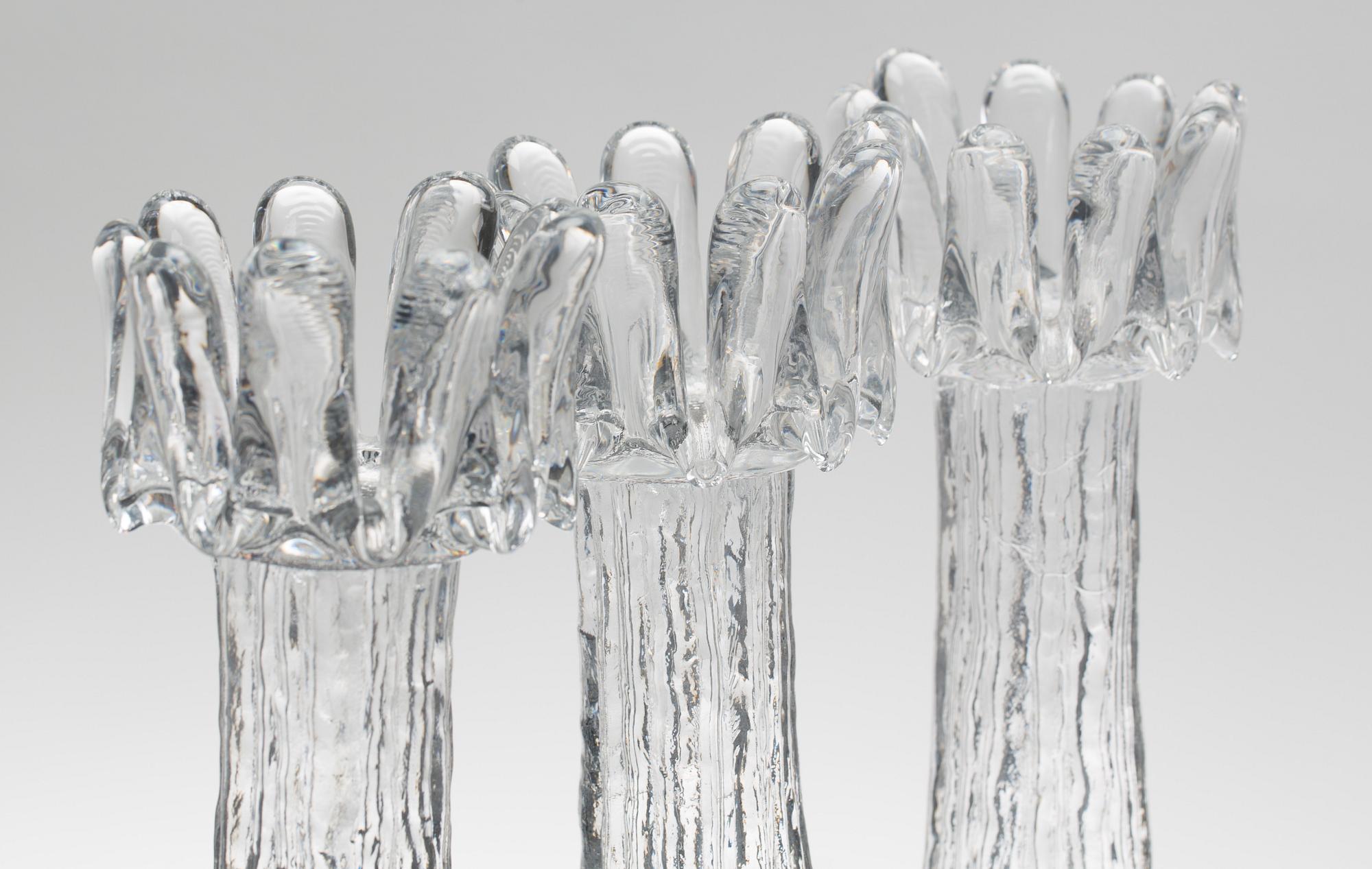 GÖRAN WÄRFF, LJUSSTAKAR, glas, 8 st, "Sunflower", Kosta.