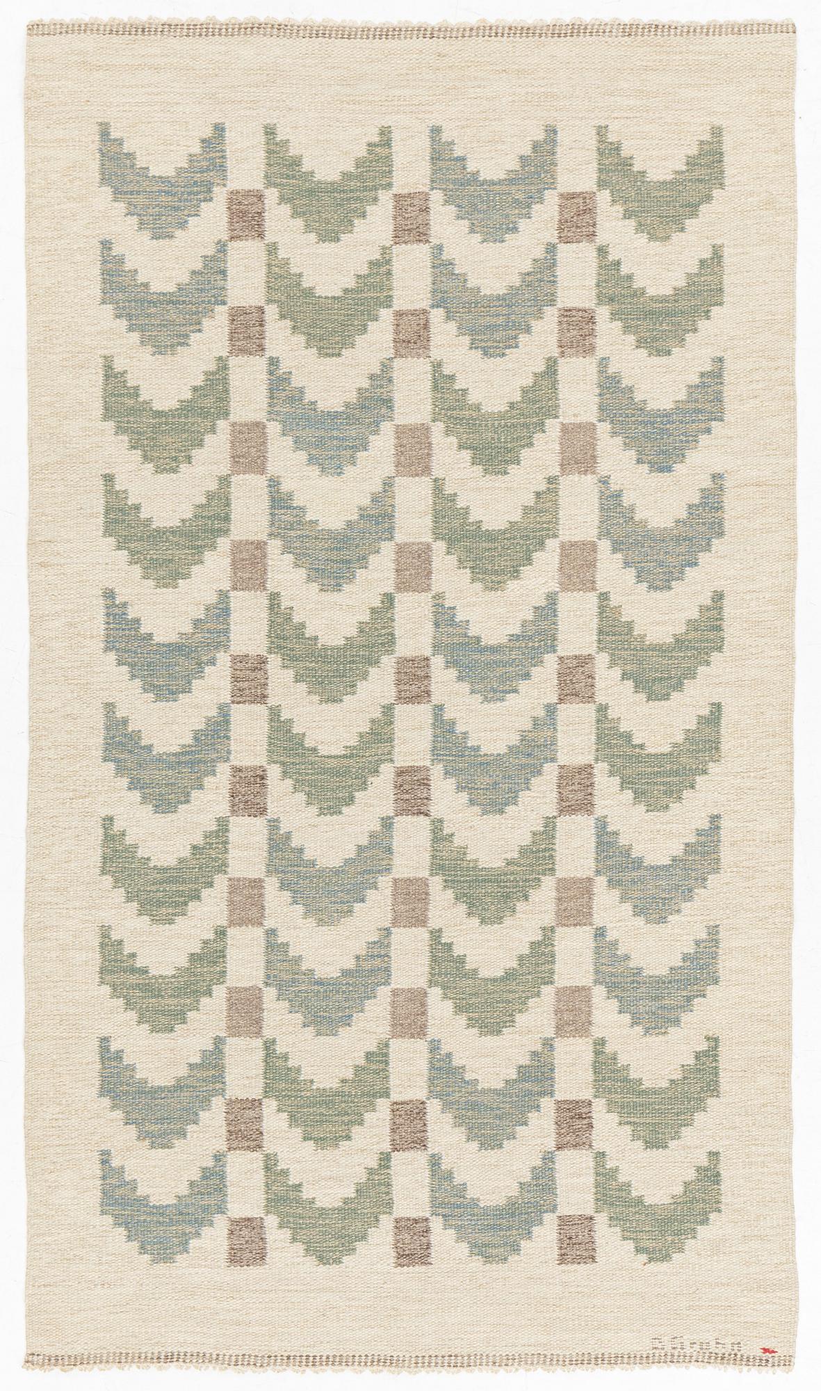 Brita Grahn, matta rölakan, ca 219 x 126 cm, signerad B Grahn.