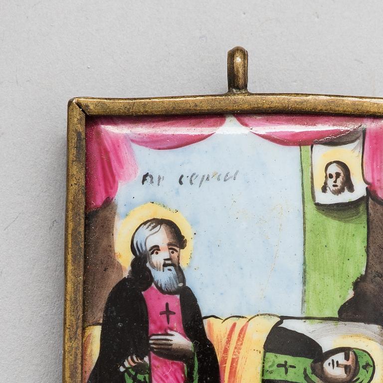 Eight early 20th-century Russian travelling icons.