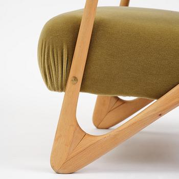 Jens Malling Pedersen, a rare "Pelican" high back easy chair, Dantos, Vejle, Denmark, 1950s.