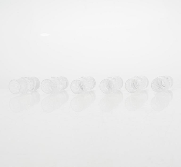 Tapio Wirkkala, snapsglas, 6 st, "Niva", Iittala. I originallåda.