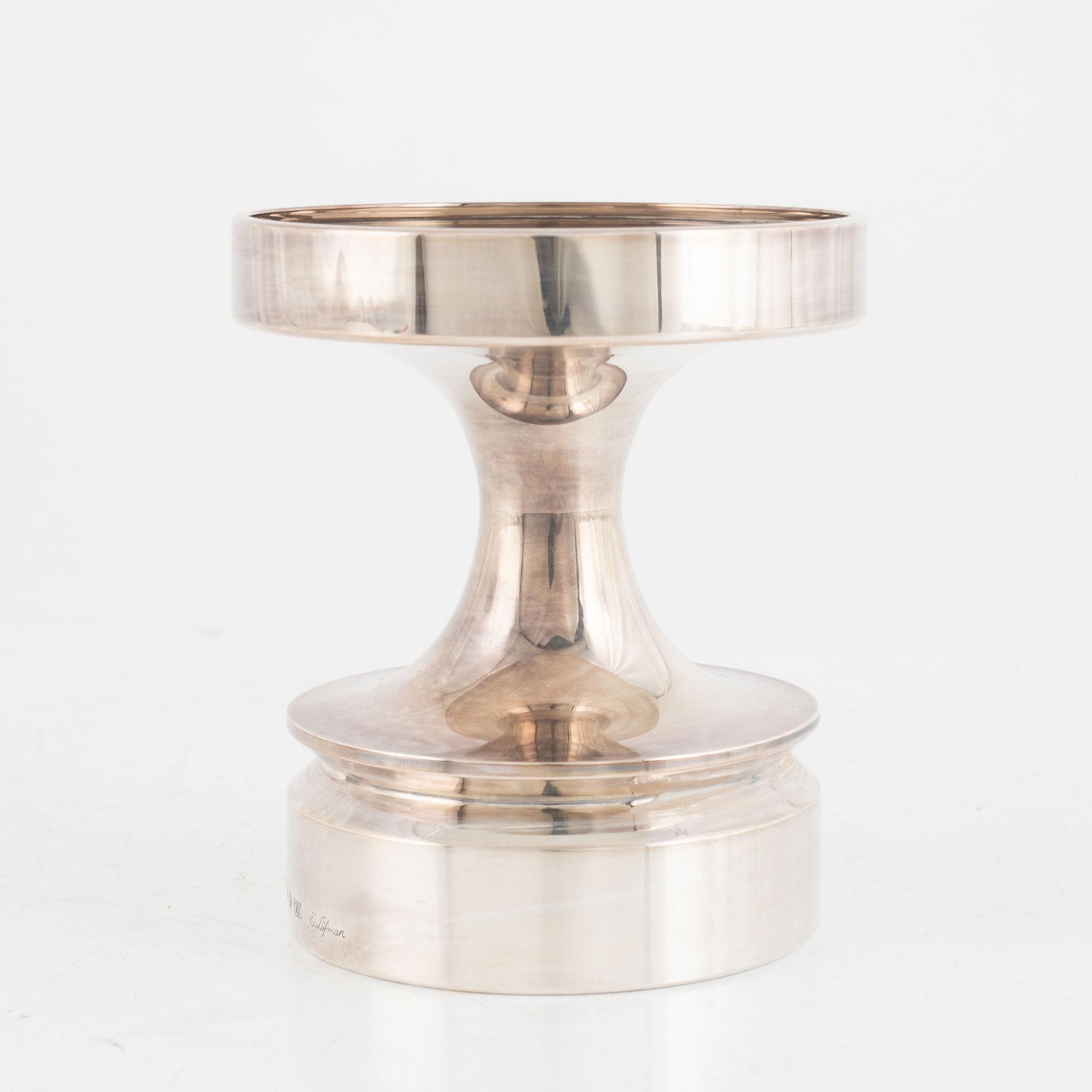 Eric Löfman, a silver candle holder, MGAB, Uppsala, Sweden, 1974.