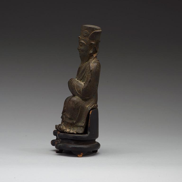 A bronze figure of a High Daoist official, Ming dynasty.