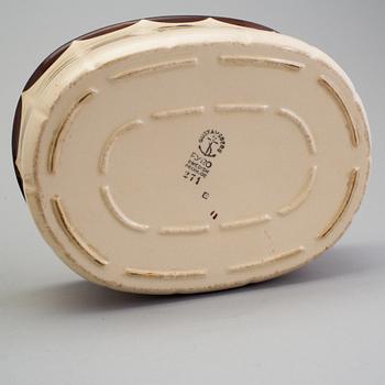 WILHELM KÅGE, servisdelar, 4 st, flintgods, "Pyro brun", Gustavsberg, i produktion 1929-55.