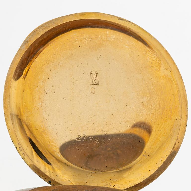Fickur, savonett, 18K guld, 52,5 mm.