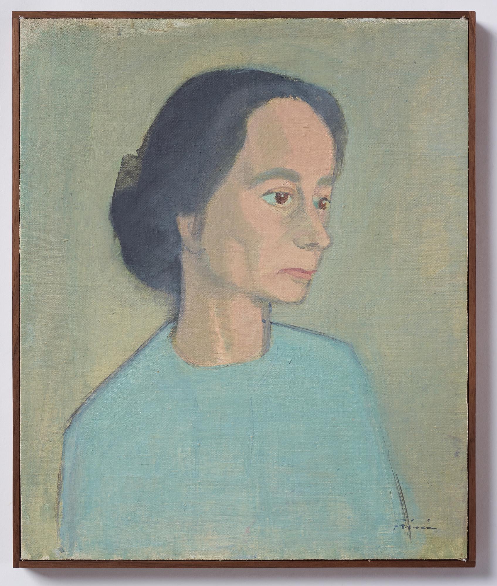 Vera Frisén, olja på uppfodrad duk, signerad.