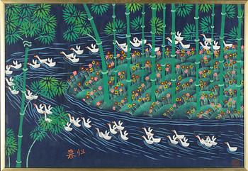 OKÄND KONSTNÄR, gouache, Japan/Kina, 1900-tal.