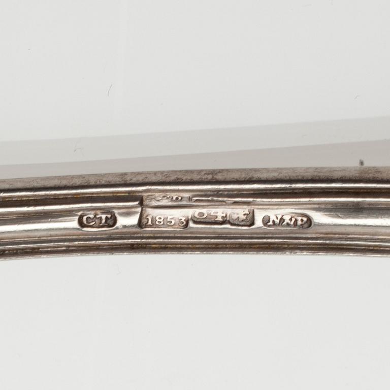 GAFFLAR, 4 st. 84 silver. Nichols & Plincke St. Petersburg 1853. Mästarstämpel Carl Tegelsten. Vikt 417 g.