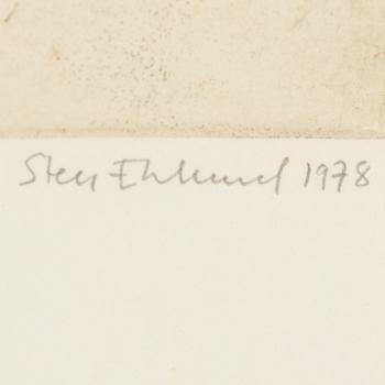 STEN EKLUND, etching with watercolour, signed and dated 1978.