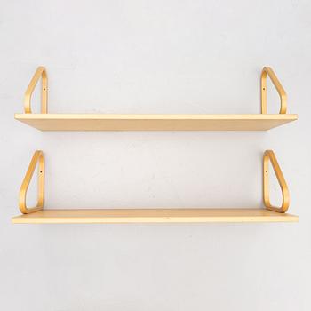 Alvar Aalto, a pair of wall shelves, model 112A, Artek, Finland, late 20th Century.