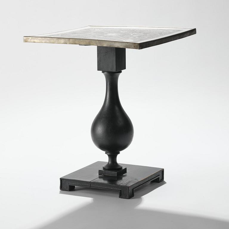 Anna Petrus, a pewter top tray table on a base by Uno Åhrén, executed in her studio, Stockholm, ca 1922-25.