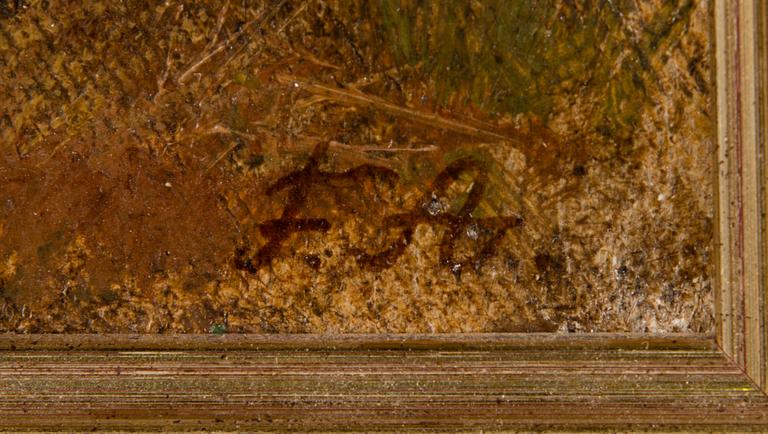 FREDRIK AHLSTEDT, oil on canvas laid on board, signed.
