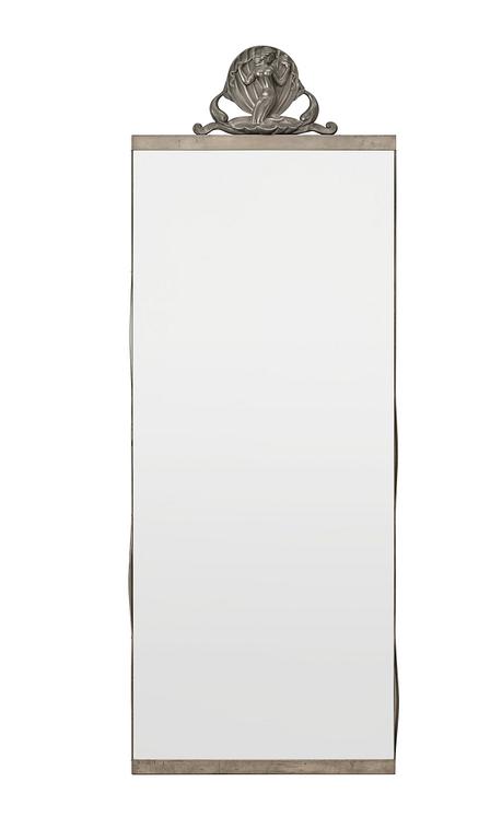 A Swedish Grace pewter mirror, Ystad Metall 1938.