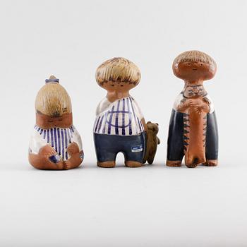FIGURER, 3 st, stengods, Lisa Larson, Gustavsberg.