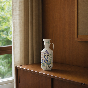 Stig Lindberg, A faience vase with handle, Gustavsberg Sudio.