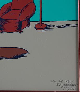 MARIE-LOUISE EKMAN, serigraph in colours, 1971, signed M.L De Geer-Bergenstråhle and numbered 122/150 with ballpoint pen.