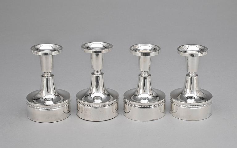 LJUSSTAKAR, 2 par, silver, Eric Löfman, MGAB, Uppsala 1960/70-tal.
