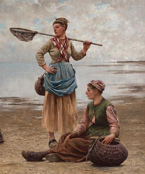 August Hagborg, Women Gathering Mussels on the Beach.