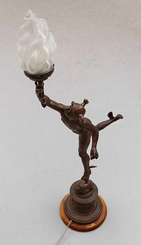 GOLVLAMPA, patinerad metall, 1900-tal.