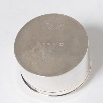 Four Swedish silver boxes, 19th century, most with mark of JP Grönvall, Stockholm.