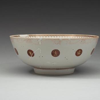 BÅLSKÅL, kompaniporslin. Qingdynastin, 1700-talets första hälft.