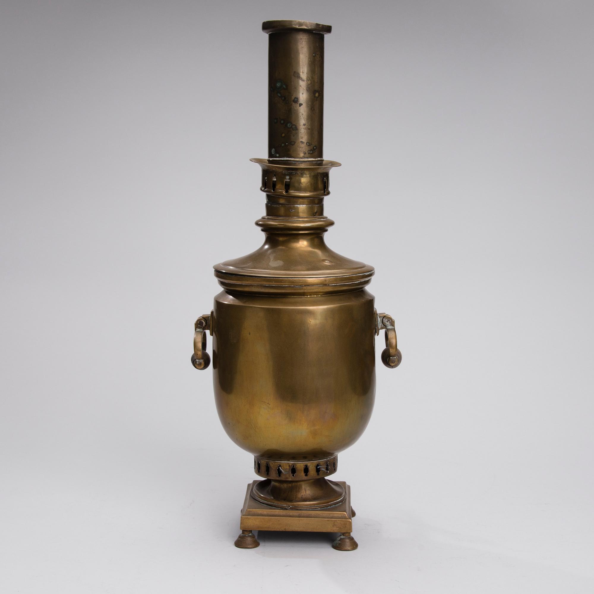 SAMOVAR, mässing, stämplad, Ryssland, sekelskiftet 1800/1900-tal.