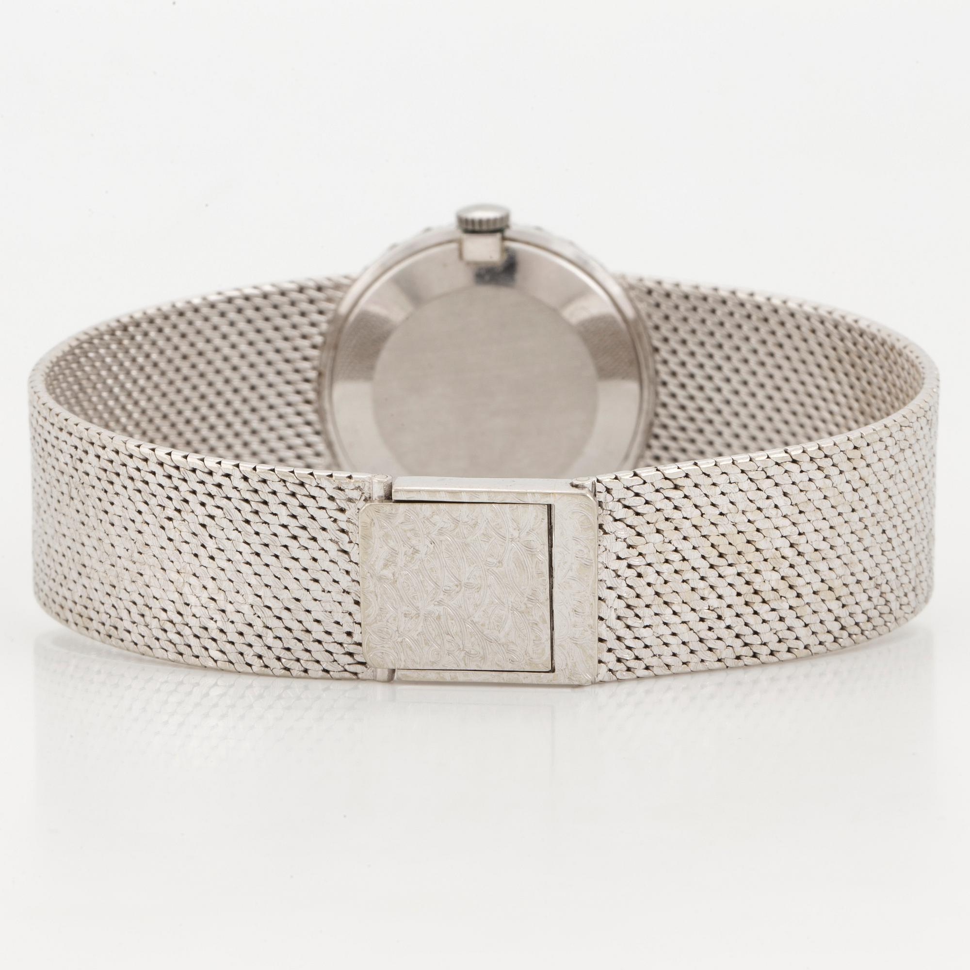 LADIES' WRIST WATCH, 18K white gold with small diamonds 8/8.